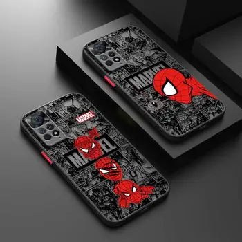 Матовый Чехол для Xiaomi Redmi Note 11 12 12S 10 Pro 8 9 8T 11T 9S 10S 11S для Redmi 12 10 10C 9 12C Герой мультфильма Marvel Человек-паук