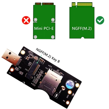 Адаптер NGFF (M.2) Key B Card к USB 3.0 с Разъемом для SIM-карты 8pin для модуля 3G/ 4G/5G, поддерживающий Разъем для SIM-карты 8pin