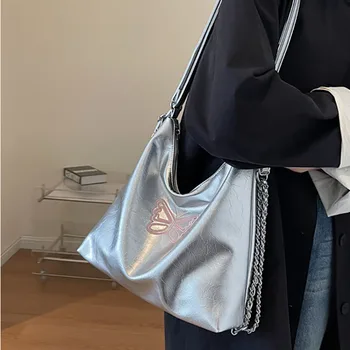Хобо сумка Сумка 2023 новые милые Y2k охладить горячие девушки женский PU кожаная Плиссированная сумка высокого класса портативный сумка