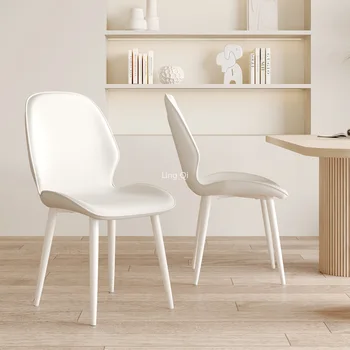 Обеденные стулья на черных металлических ножках, современный скандинавский минимализм, Эргономичный Дизайн обеденных столов и стульев для отдыха Silla Furniture