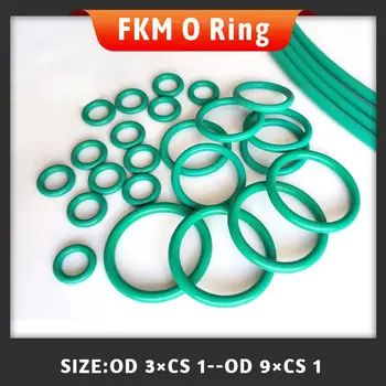100ШТ Уплотнительное кольцо из фторкаучука FKM CS 1 мм / наружный диаметр 3/3.5/4/4.5/5/5.5/6/6.5/7/7.5/8/8.5/ 9 мм