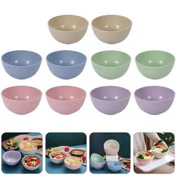 10 Шт Пластиковая Посуда Рисовая Миска Набор для Смешивания Домашней Посуды Устойчивые Чаши Детские