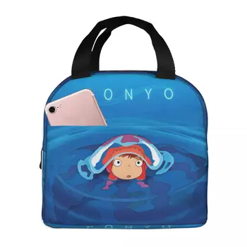 Милые сумки для ланча Ponyo, портативный изолированный холщовый кулер, Термос для холодной еды, сумка для пикника для женщин и детей