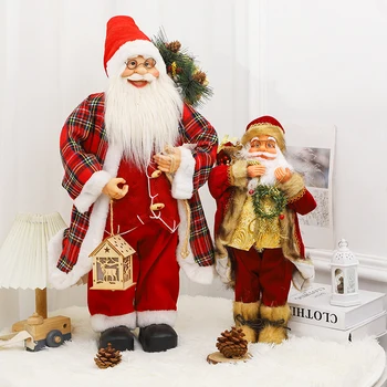 2023 Большая Кукла Санта Клаус 60 см Рождественская Кукла Домашние подарки Новогодний Подарок Natal Navidad Рождественские Украшения для Украшения дома