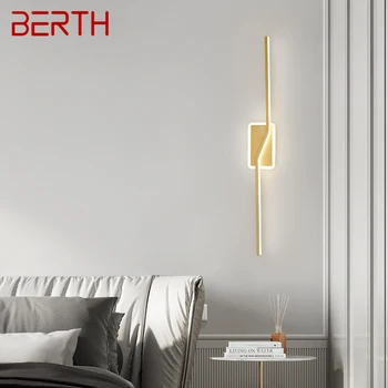 Спальное место Современный золотой латунный настенный светильник LED 3 цвета Креативный дизайн Рядом со светильником для кровати Декор гостиной