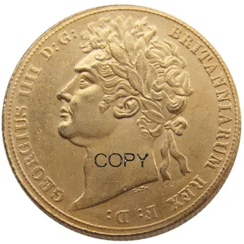 1824 EF Великобритания Георг IV IIII Позолоченная Монета-Копия Полного Соверена