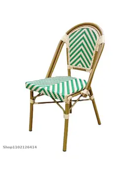 Французский обеденный стул, стол для кафе, стул из ротанга в скандинавском стиле, ретро-стул со спинкой, Ротанговый стул для отдыха на Балконе, уличный стул во дворе