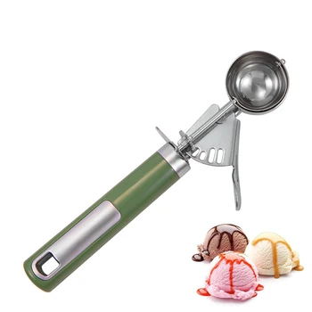 Спусковой крючок из нержавеющей стали Устройство для приготовления теста для мороженого, Лопатка для приготовления шариков, Совок для мороженого, ложка для мороженого, ложка для печенья