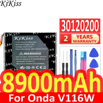 Мощный аккумулятор KiKiss емкостью 8900mAh 30120200 для аккумуляторов ноутбуков Onda V116W