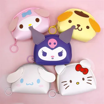 Мини-сумка для монет Kawaii Sanrio, милый помпончик, Рисунок Hello Kitty, Мультфильм Куроми, портативная сумка для хранения мелких предметов, креативные подарки для девочек