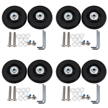 8 Комплектов Сменных колес для чемодана, Оси Резиновые, Роскошный ремонт, Диаметр 64 мм, Новые