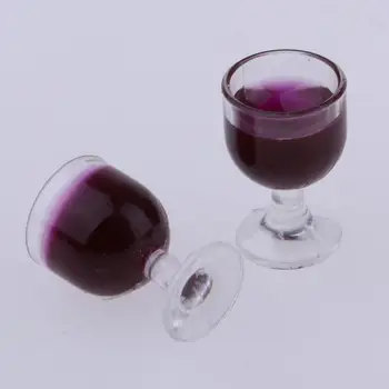 10шт красных стаканов - миниатюрная посуда для кукольного домика в масштабе 1/12, кухонные принадлежности