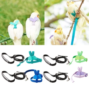 Шлейка для птиц и поводок Прочная летающая веревка для дрессировки какаду на открытом воздухе