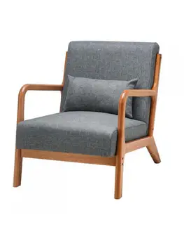 600 Диван в скандинавском стиле, кресло для отдыха на балконе из массива дерева, современные простые переговоры, простой бытовой небольшой одноместный диван-кресло