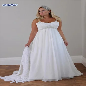 Простое кружевное свадебное платье с V-образным вырезом, классическое свадебное платье трапециевидной формы длиной до пола, пляжное Vestidos De Novia