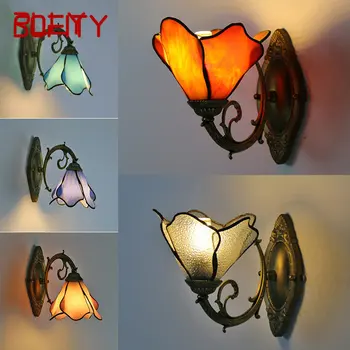 Настенный светильник PLLY Tiffany со светодиодным креативным дизайном, стеклянное бра, прикроватный светильник для дома, гостиной, спальни, декор для прохода