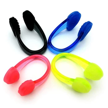 Силиконовые водонепроницаемые зажимы для носа для плавания, затычки для носа в бассейне для взрослых, комплект из 4