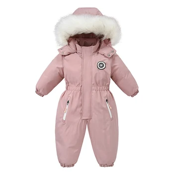 Зимние детские комбинезоны 2023 года с капюшоном до -30 градусов для мальчиков и девочек, водонепроницаемые лыжные костюмы, детское пальто, верхняя одежда для ребенка