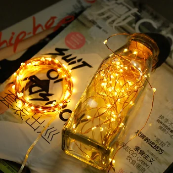 30 шт. Светодиодная цветная лампа из медной проволоки, струнная лампа из медной проволоки, подвесная лампа на батарейках, декоративный светильник, рождественское украшение комнаты