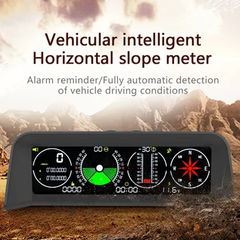 X90 GPS/OBD2 HUD Измеритель Скорости Автомобиля, Наклона, Инклинометр, Авто 12 В, Общий Головной Дисплей с Углом Наклона, Транспортир Широты
