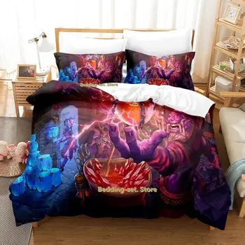 Комплект постельного белья Hearthstone Heroes of Warcraft 2023 года, комплект из трех предметов из мультфильма Аниме, Комплекты пододеяльников для спальни подростка