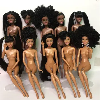 Игрушка Африканская кукла Аксессуары Для Американской Куклы Суставы Тела Могут Меняться Голова Ноги Двигаются Африканская Черная Девочка Подарок Притворяется Игрушкой Ребенка