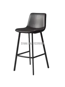 Барный стул современный простой легкий роскошный бытовой высокий табурет с скандинавской спинкой стул для стойки регистрации чистый красный железный барный стул