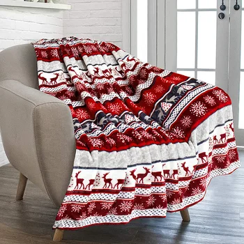 Винтажное Рождественское одеяло с односторонним принтом, плюшевое одеяло для детей, мягкий плюшевый чехол для взрослых, офисные Kpop одеяла