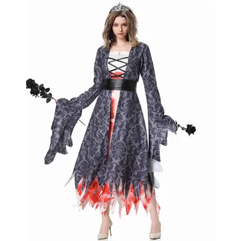 Фееричный Косплей на Хэллоуин, платье принцессы с пятнами крови Вампира, Сценические костюмы невесты-зомби для взрослых, Костюм для вечеринки в Пурим