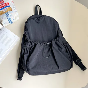 Рюкзак, модный простой нейлоновый рюкзак, женский повседневный однотонный универсальный школьный рюкзак для студентов колледжа Большой вместимости