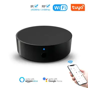 Универсальный WiFi-ИК-контроллер Tuya, дистанционное управление приложением Smartlife, интеллектуальная автоматизация для Google Home, Alexa