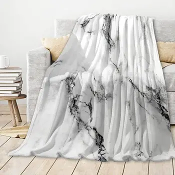Мраморное одеяло Супер Мягкое Фланелевое одеяло Плюшевое Уютное Легкое одеяло для кровати Домашний декор для дивана-кровати Диван