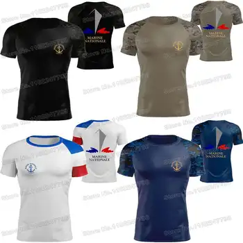 2023 Французская военно-морская футболка Франция Военные уличные технические рубашки одежда для фитнеса Тренировочный трикотаж Топы Спортивная одежда для MTB бега