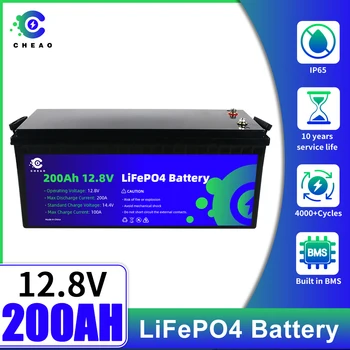 Аккумуляторная батарея Класса A 12V lifepo4 200AH С ЖК Дисплеем, Перезаряжаемая Литий-Железо-Фосфатная Батарея, Встроенная в BMS Для Гольф-карт, Без налога