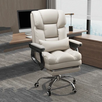 Мобильное офисное кресло для отдыха, Эргономичный поворотный Белый акцент, Большое офисное кресло для кабинета, Индивидуальная роскошная мебель Cadeira Computador