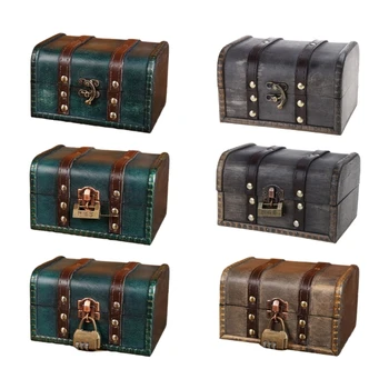 Винтажный ящик для хранения Винтажный деревянный ящик для хранения ювелирных изделий в античном стиле