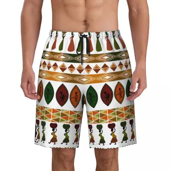 Мужские плавки с традиционным африканским этническим рисунком, быстросохнущая пляжная одежда, Пляжные шорты Boardshorts