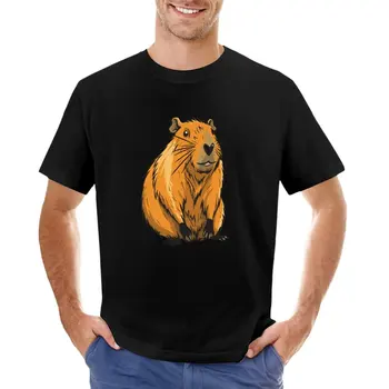 Футболка Capybara King of Rodents, пустые футболки, одежда для мужчин