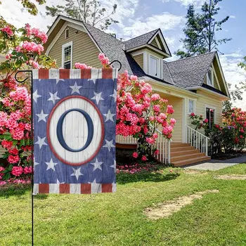 Америка Навсегда, 4 июля, Патриотический садовый флаг с монограммой, буква O, День независимости США, декоративный флаг США во дворе на открытом воздухе
