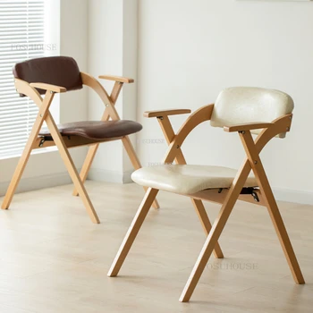 Обеденные стулья из массива дерева, современная мебель для дома, ресторан, Складной обеденный стул с переносной спинкой, Домашний туалетный стул B