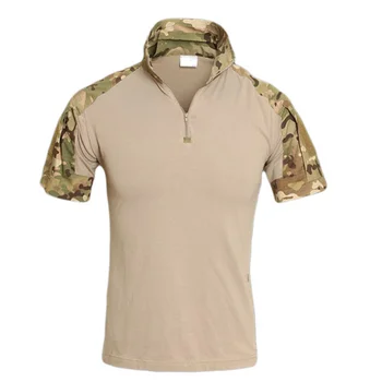Мужские тактические футболки, камуфляжные армейские футболки для охоты, скалолазания, с коротким рукавом, рубашки для штурмового боя, военные походные рубашки для мужчин