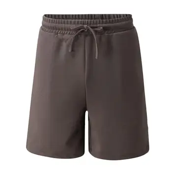 Мужские шорты свободного кроя, мужские пляжные шорты длиной до колен с эластичным поясом, карманами на шнурках, повседневные спортивные принадлежности для лета, лето