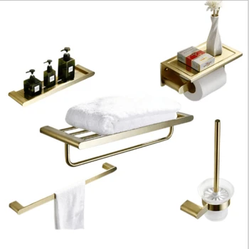 Матовое Золото Высококачественная Фурнитура из Нержавеющей Стали Аксессуары для ванной комнаты