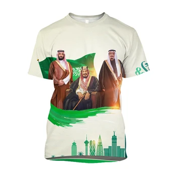 Национальный день Саудовской Аравии Jumeast 3D Мужские футболки с Принтом Флага Саудовской Аравии, Новинка, Мешковатая футболка Унисекс, Модный Фестиваль Национального Дня 93