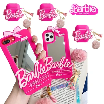 Аксессуар для Телефона Barbie Pink для Iphone14 Airpods Kawaii Мультяшный Чехол Для Наушников с Подвеской Защитный Держатель Для Мобильного Телефона Силиконовая Оболочка