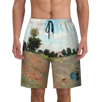 Искусство французского импрессионизма Мужские плавки Купальники Быстросохнущие пляжные шорты для плавания Картина Клода Моне Плавательные шорты для плавания