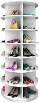 обувь 360 ° оригинальная, Вращающаяся обувь, Вращающаяся башмак для обуви, Lazy susan, Замена обуви, Обувь, оригинальная 7-ярусная вместимость более 35 пар обуви.