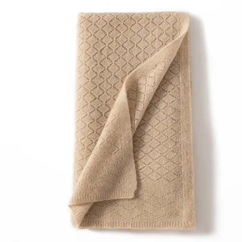 Мягкий шарф из 100% чистого кашемира для женщин 2022, осенне-зимняя открытая шаль, длинная теплая верхняя одежда двойного назначения