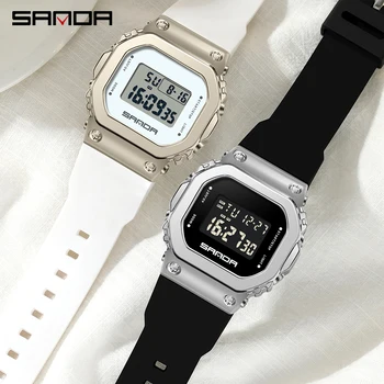 Модные мужские часы бренда SANDA LED Digital Противоударный 50-метровый Водонепроницаемый будильник Хронограф Спортивные наручные часы Relogio Masculino