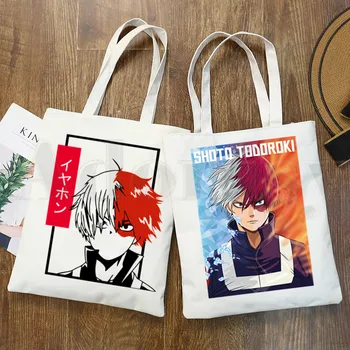 Boku No Hero, My Hero Academia, Аниме Шото Тодороки, сумки через плечо, повседневные сумки для покупок, Женская сумка, Женская элегантная холщовая сумка